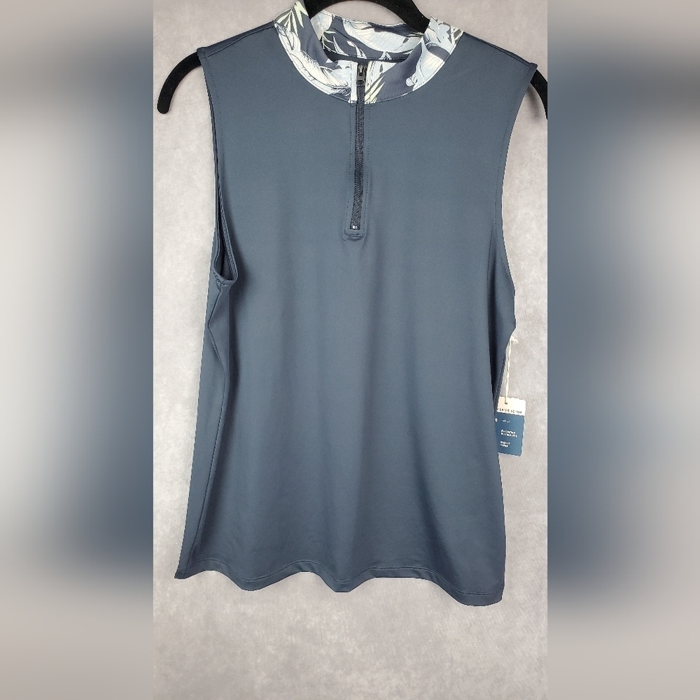 Tommy Bahama‎ Golf Lightweight 3/4 zipper Sleevless Women's Top SZ L